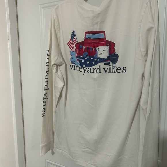 Vineyard Vines Red Truck Tee with American Flag - Picture 3 of 5